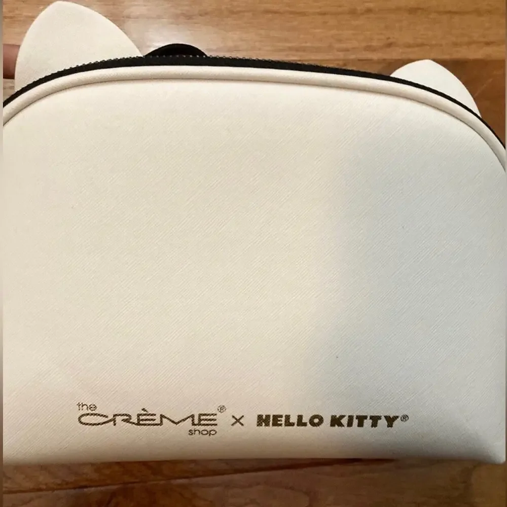 HELLO KITTY SANRIO x The Crème Shop Large White Cosmetic Bag NWT
